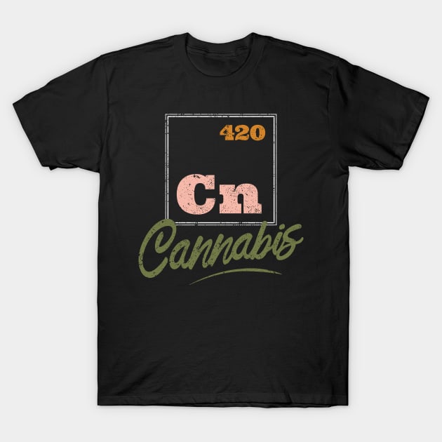 Funny 4/20 Cannabis Periodic Table of Elements T-Shirt by HiFi Tees